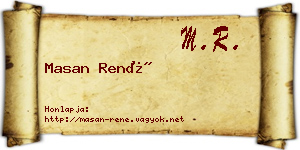 Masan René névjegykártya